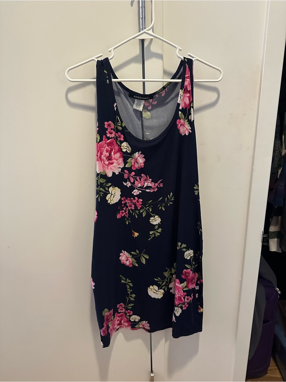 Navy Floral Tank Dress 🌺